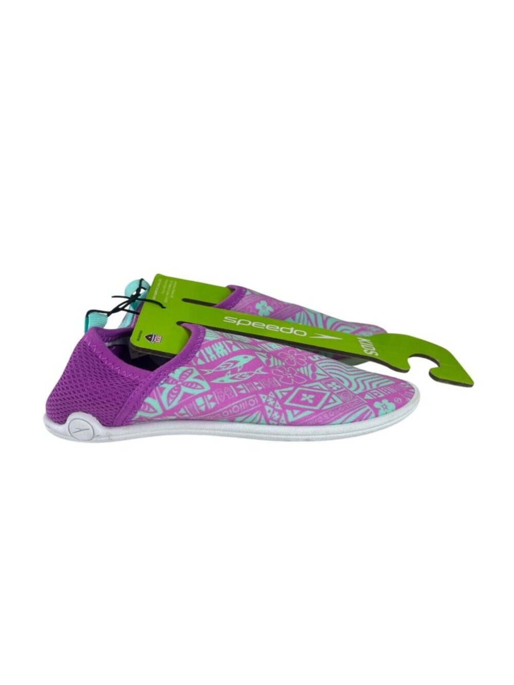 Speedo Kids Splash & Sun Bootie Water Shoes XL 11-12 Neon Violet New UV Protecti